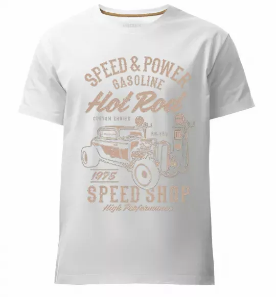 Мужская премиум футболка Speed & Power Hotrod Белый фото