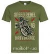 Чоловіча футболка Speed Rebel Dirty Garage Оливковий фото