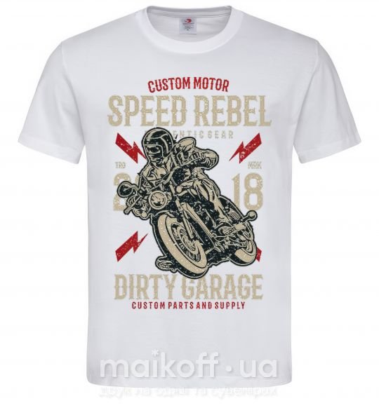 Чоловіча футболка Speed Rebel Dirty Garage Білий фото
