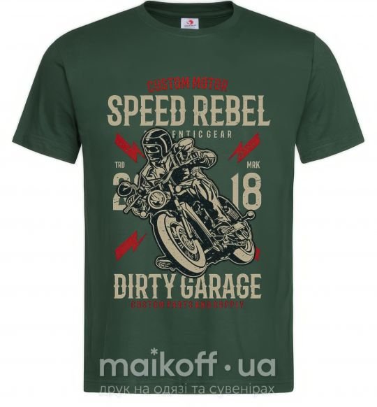 Чоловіча футболка Speed Rebel Dirty Garage Темно-зелений фото