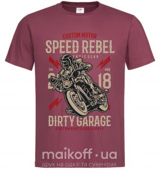 Чоловіча футболка Speed Rebel Dirty Garage Бордовий фото