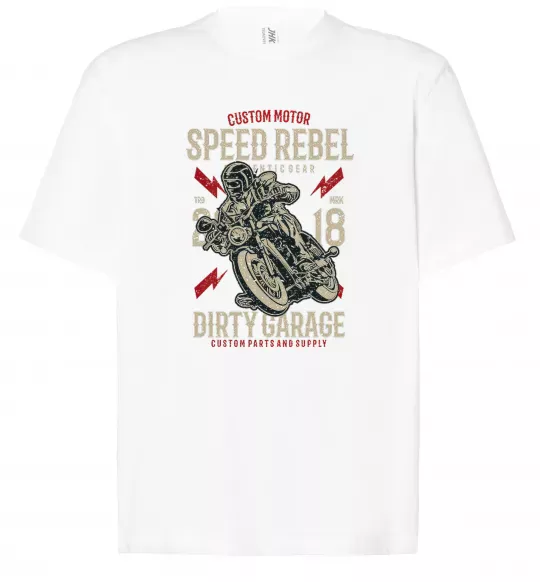 Футболка Оверсайз Speed Rebel Dirty Garage Белый фото