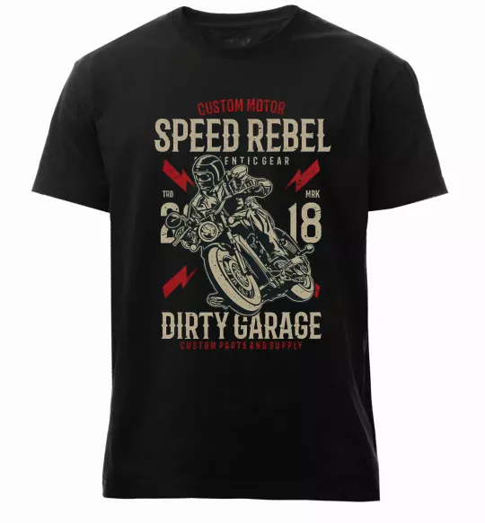 Чоловіча преміум футболка Speed Rebel Dirty Garage Чорний фото