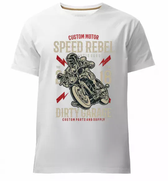 Чоловіча преміум футболка Speed Rebel Dirty Garage Білий фото