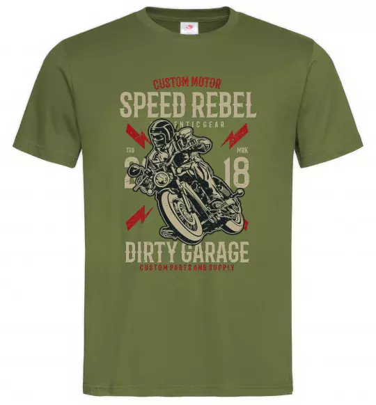 Чоловіча футболка Speed Rebel Dirty Garage Оливковий фото