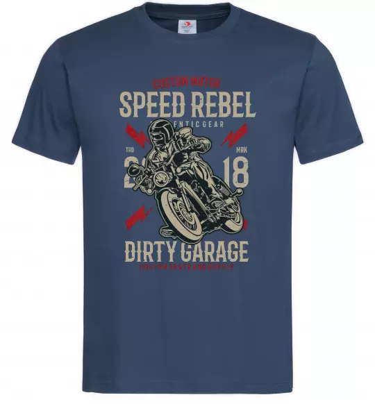 Чоловіча футболка Speed Rebel Dirty Garage Темно-синій фото