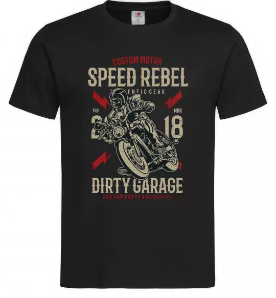 Чоловіча футболка Speed Rebel Dirty Garage Чорний фото