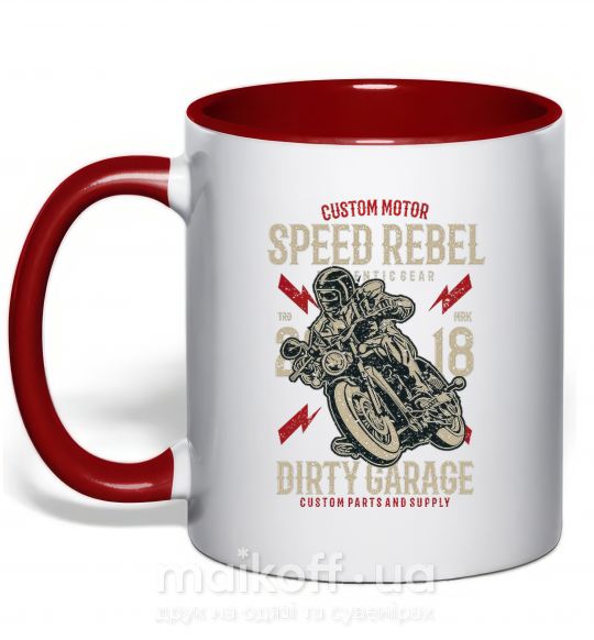 Чашка с цветной ручкой Speed Rebel Dirty Garage Красный фото