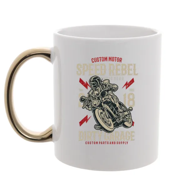 Чашка з кольоровою ручкою Speed Rebel Dirty Garage Золото фото