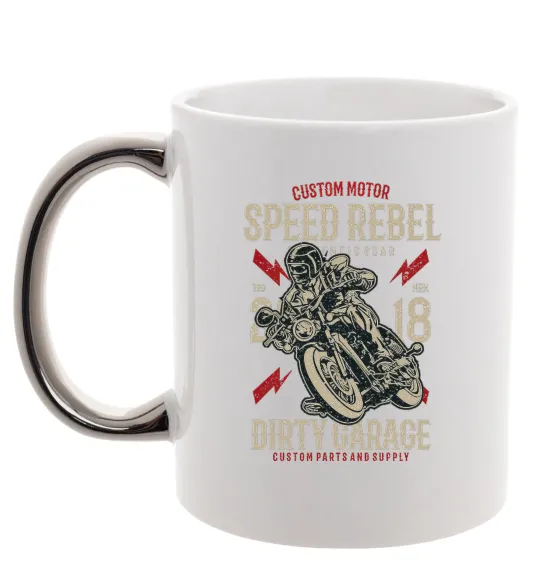 Чашка з кольоровою ручкою Speed Rebel Dirty Garage Срібло фото
