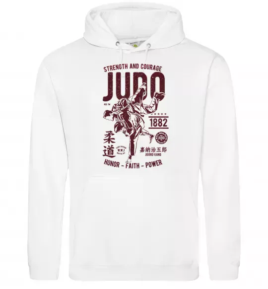 Мужская толстовка (худи) Judo Белый фото