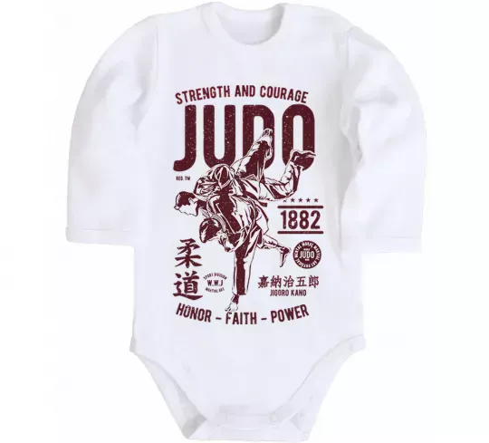 Дитячий бодік Judo Білий фото