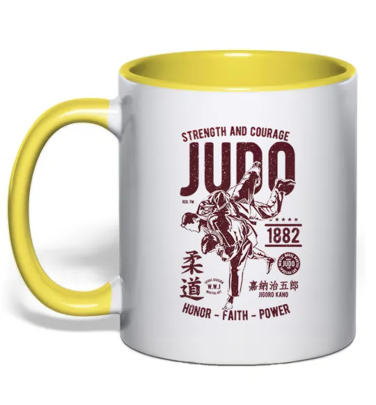Чашка с цветной ручкой Judo Лимонный фото