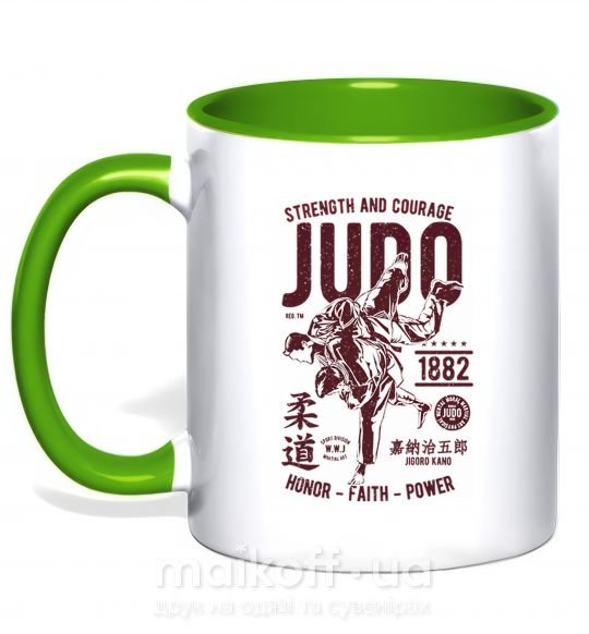 Чашка с цветной ручкой Judo Зеленый фото