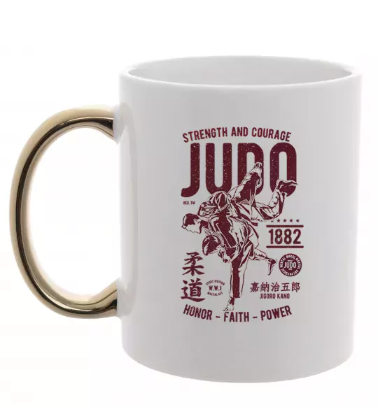 Чашка с цветной ручкой Judo Золото фото