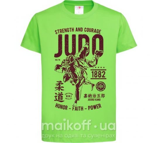 Дитяча футболка Judo Лаймовий фото