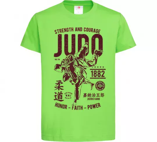 Детская футболка Judo Лаймовый фото