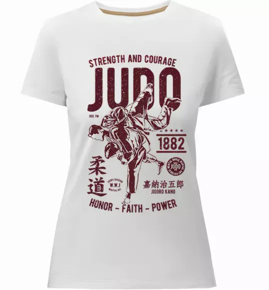 Женская премиум футболка Judo Белый фото
