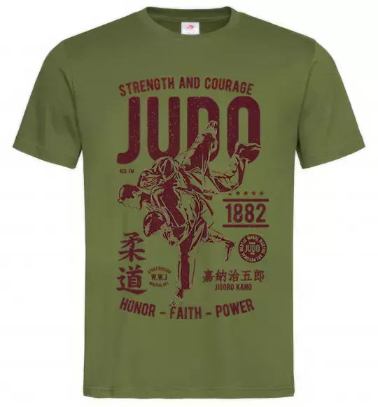 Мужская футболка Judo Оливковый фото