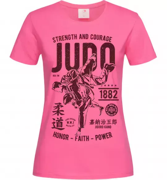 Жіноча футболка Judo Яскраво-рожевий фото