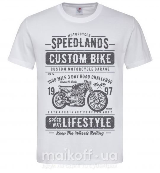 Мужская футболка Speedlands Custom Bike Белый фото