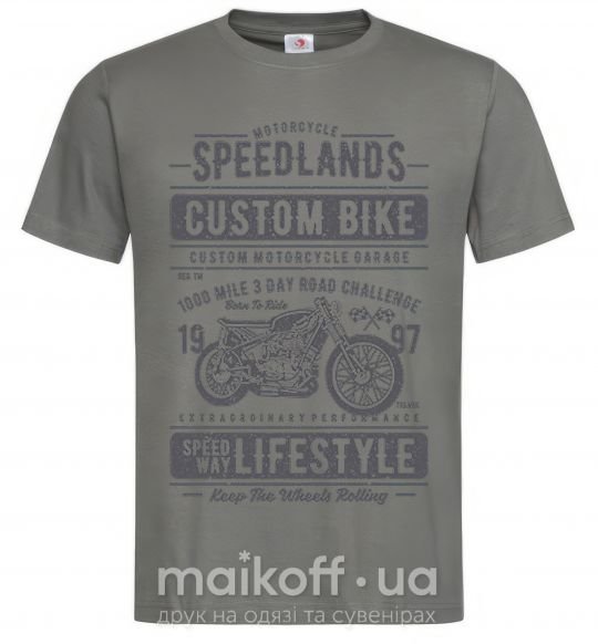 Чоловіча футболка Speedlands Custom Bike Графіт фото