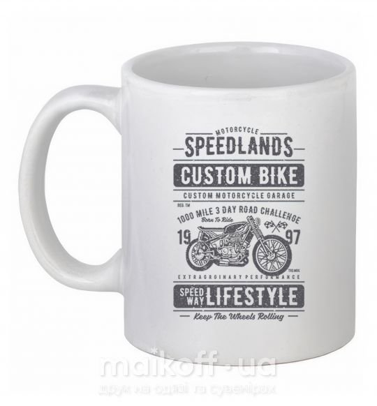 Чашка керамічна Speedlands Custom Bike Білий фото
