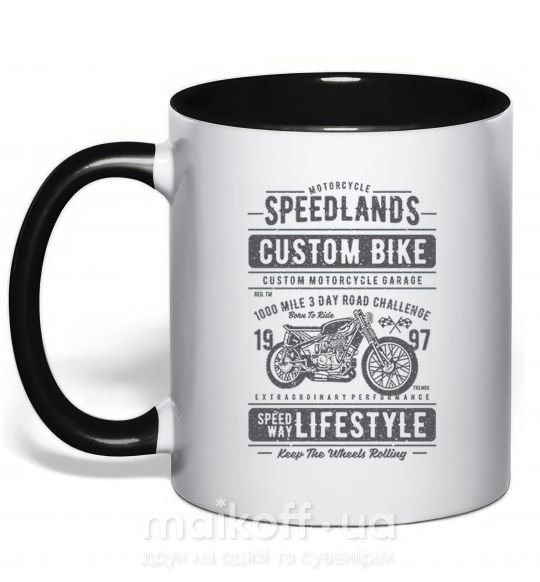 Чашка з кольоровою ручкою Speedlands Custom Bike Чорний фото