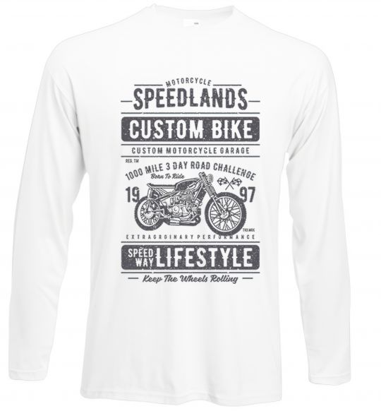 Лонгслів Speedlands Custom Bike Білий фото