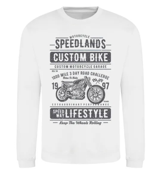 Світшот Speedlands Custom Bike Білий фото