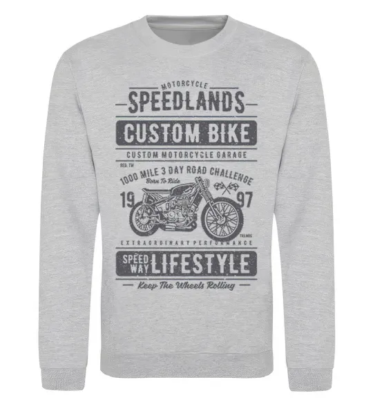 Світшот Speedlands Custom Bike Сірий меланж фото