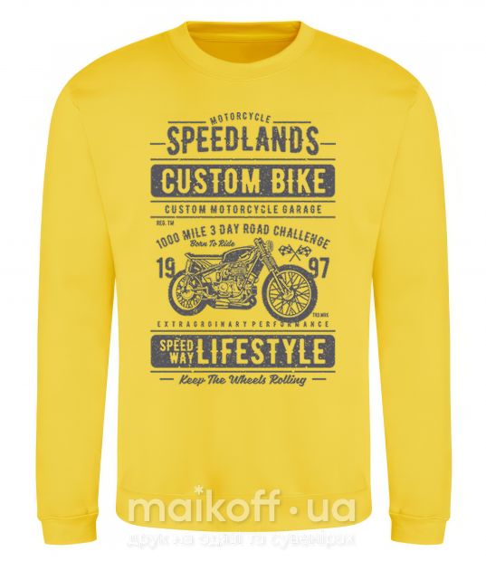 Світшот Speedlands Custom Bike Сонячно жовтий фото