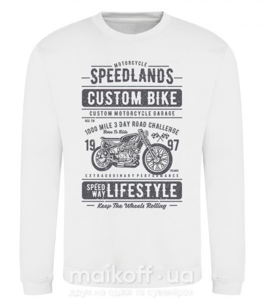 Світшот Speedlands Custom Bike Білий фото