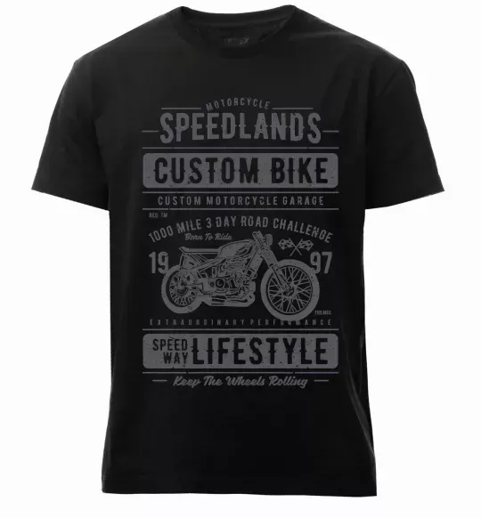 Мужская премиум футболка Speedlands Custom Bike Черный фото
