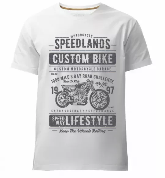 Мужская премиум футболка Speedlands Custom Bike Белый фото