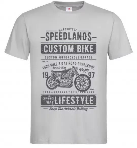 Чоловіча футболка Speedlands Custom Bike Сірий фото