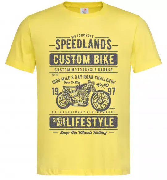 Чоловіча футболка Speedlands Custom Bike Лимонний фото