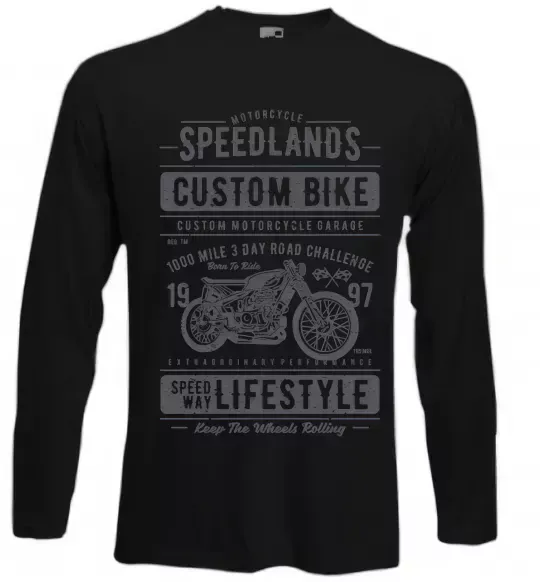 Лонгслів Speedlands Custom Bike Чорний фото