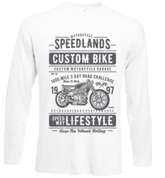 Лонгслів Speedlands Custom Bike Білий фото