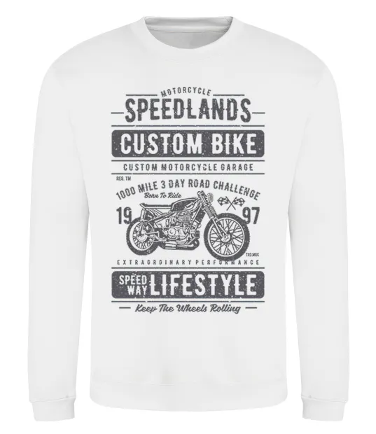 Світшот Speedlands Custom Bike Білий фото