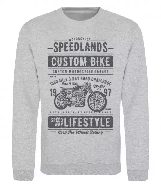 Світшот Speedlands Custom Bike Сірий меланж фото