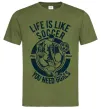 Чоловіча футболка Life Is Like Soccer Оливковий Чоловіча футболка Life Is Like Soccer Оливковий фото