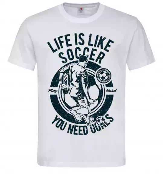 Чоловіча футболка Life Is Like Soccer Білий фото