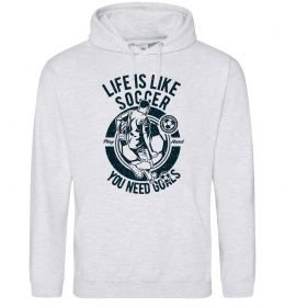 Женская толстовка (худи) Life Is Like Soccer