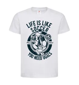 Детская футболка Life Is Like Soccer Белый фото