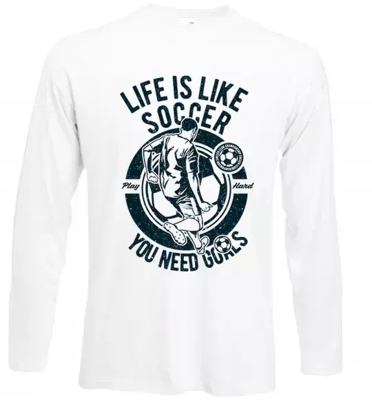 Лонгслив Life Is Like Soccer Белый фото