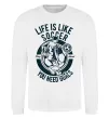 Свитшот Life Is Like Soccer Белый фото