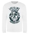 Свитшот Life Is Like Soccer Белый фото