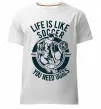 Мужская премиум футболка Life Is Like Soccer Белый фото