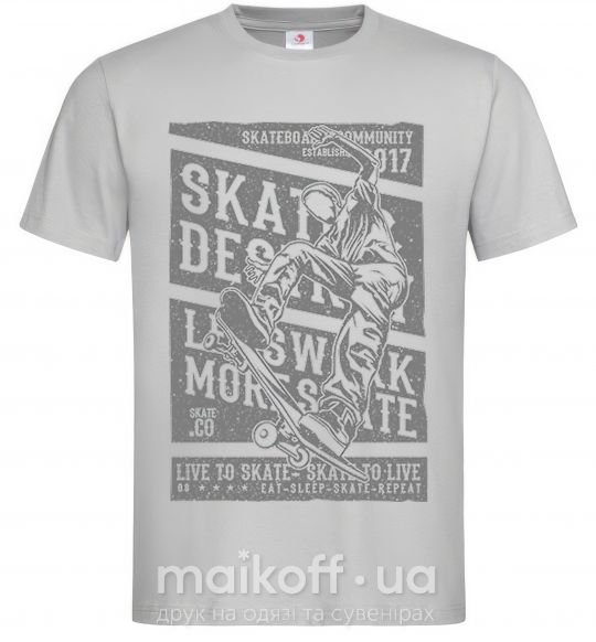 Мужская футболка Live To Skate Серый фото